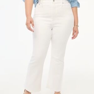 NWT J. Crew high-rise flare crop white jean in signature stretch Size 35